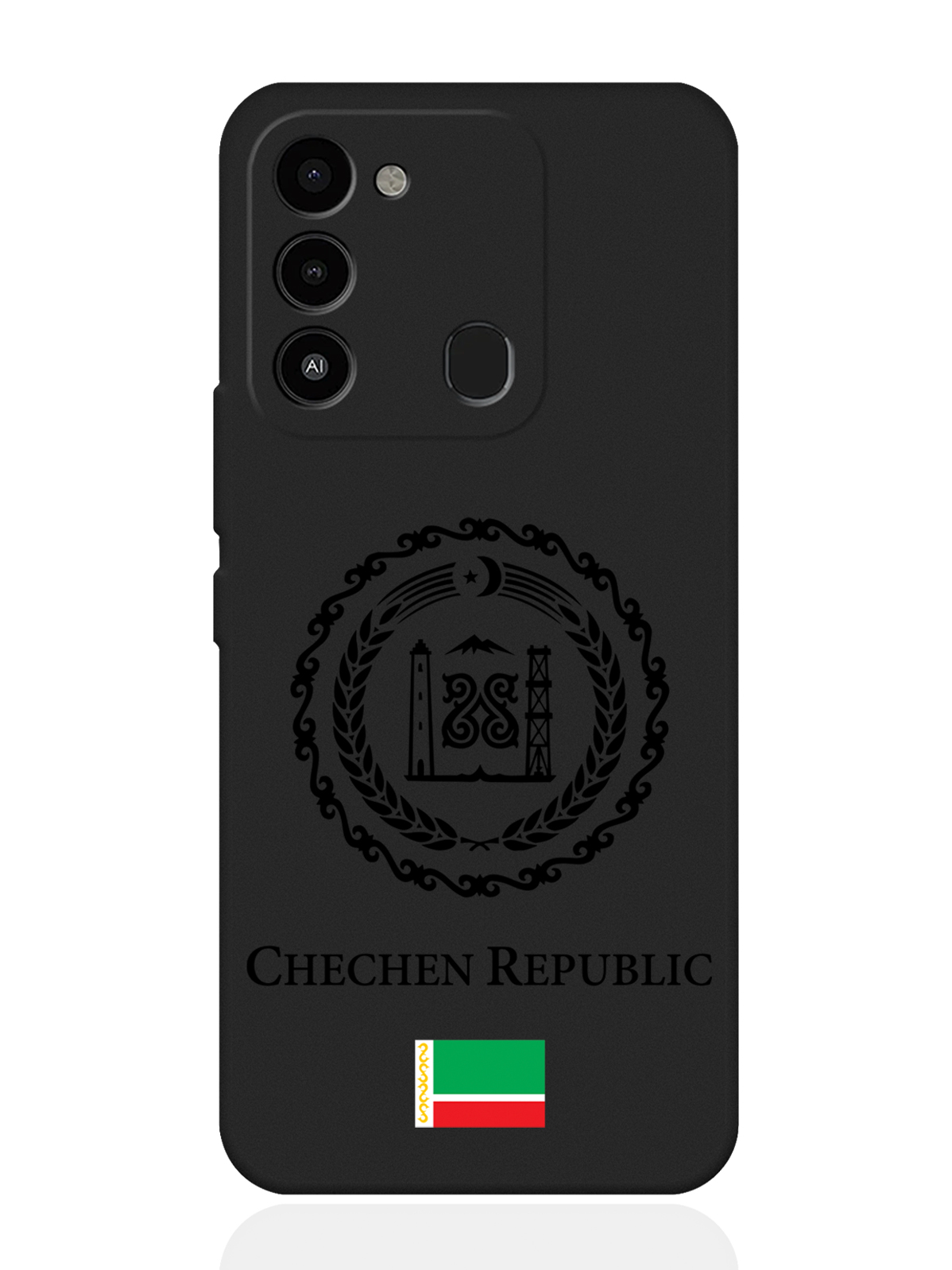 

Чехол SignumCase для Tecno Spark 9 Черный лаковый Герб Чечни черный