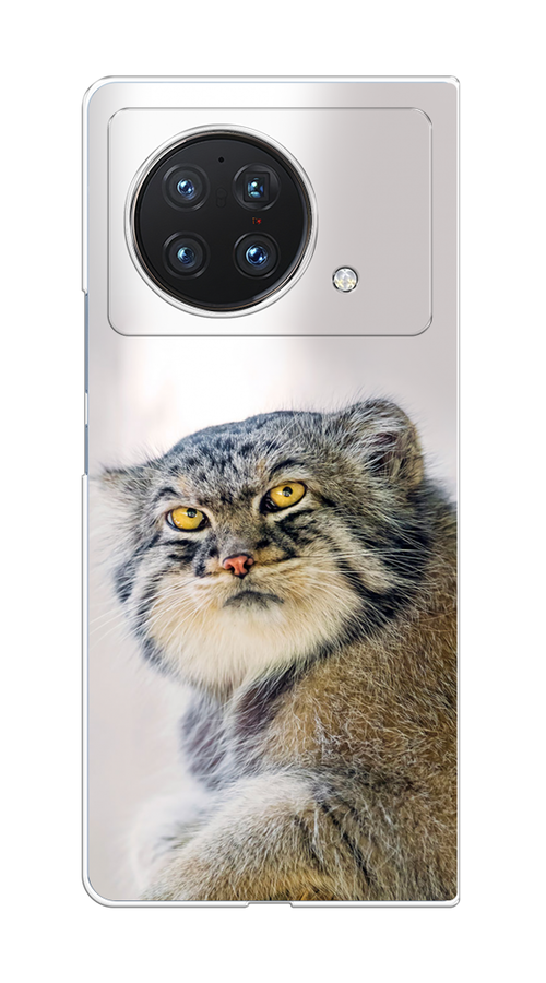 

Чехол на Vivo X Fold "Кот манул 1", Серый;белый;желтый, 266750-1