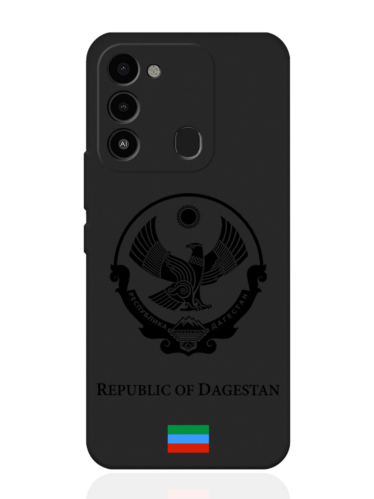 

Чехол SignumCase для Tecno Spark 9 Черный лаковый Герб Дагестана черный
