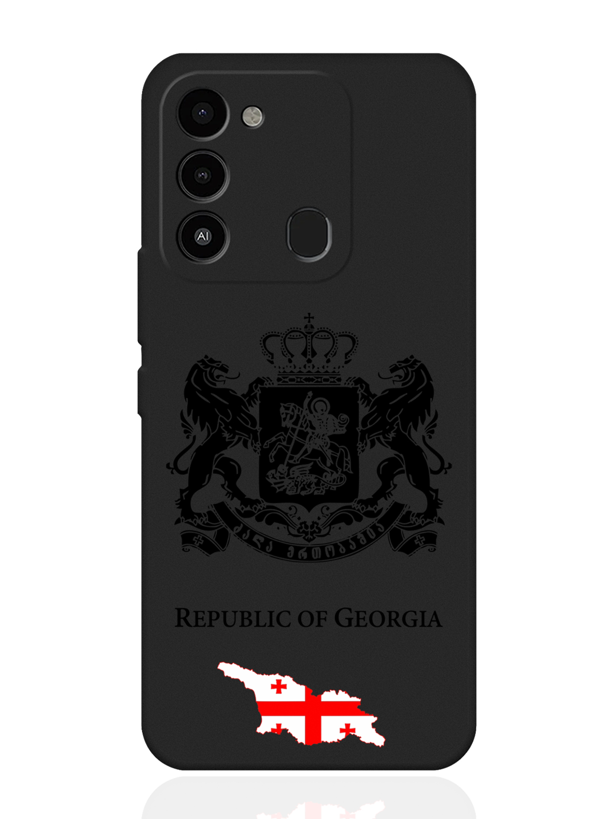 

Чехол SignumCase для Tecno Spark 9 Черный лаковый Герб Грузии черный