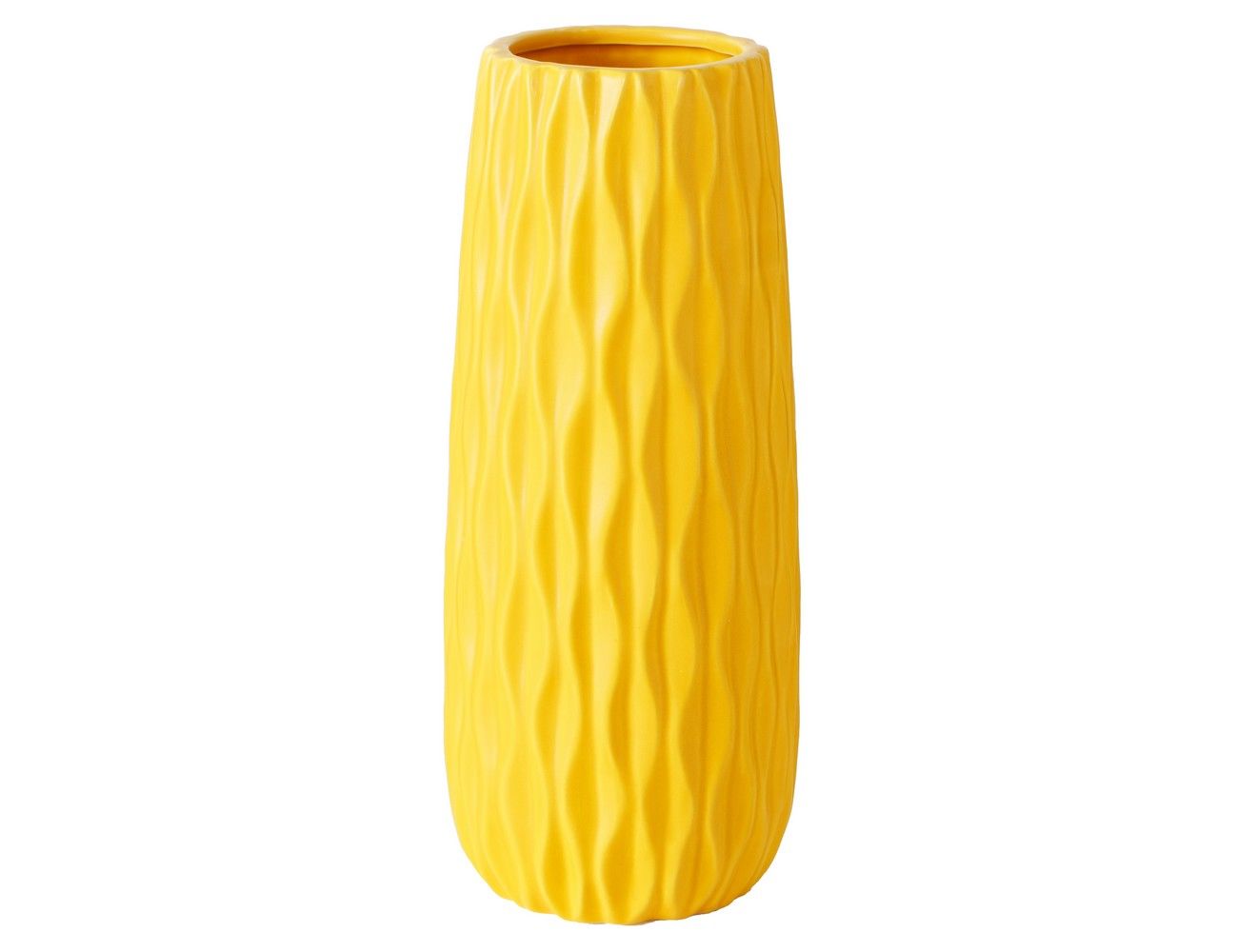 фото Керамическая ваза луана, жёлтая, 24х10 см, boltze