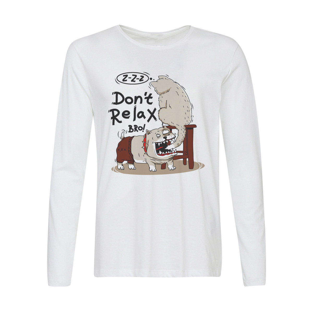 

Лонгслив CoolPodarok Прикол. Собака dont relax, Белый, w0151343