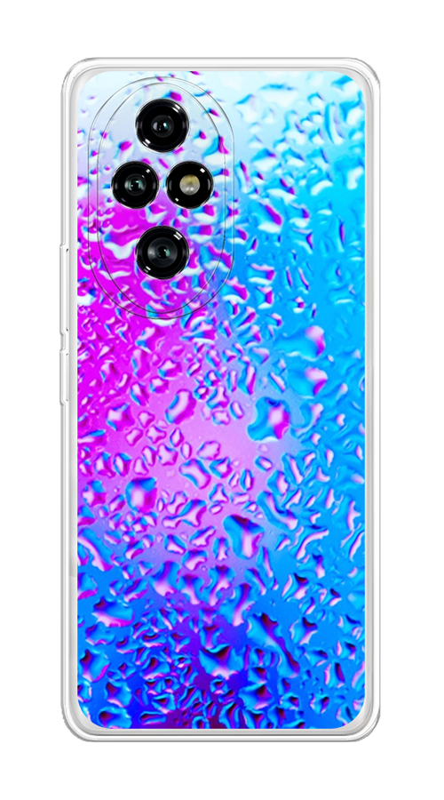 

Чехол на Honor 200 Pro "Капли на стекле", Бирюзовый;розовый, 6124850-1