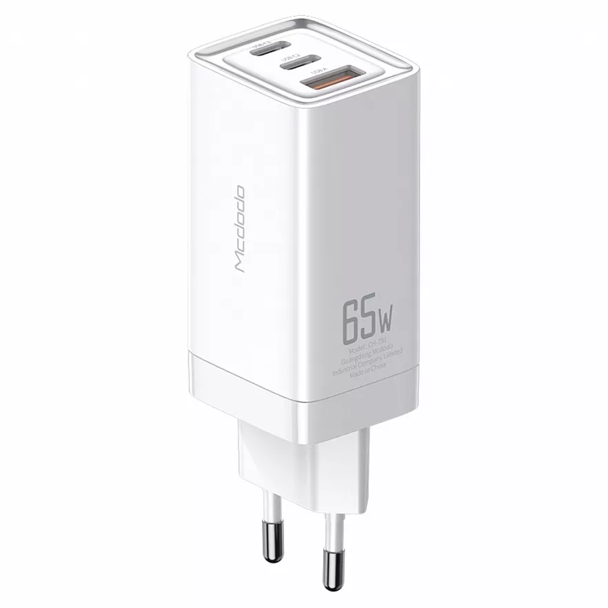 фото Сетевое зарядное устройство mcdodo 65w gan mini fast charger (ch-7920) белое