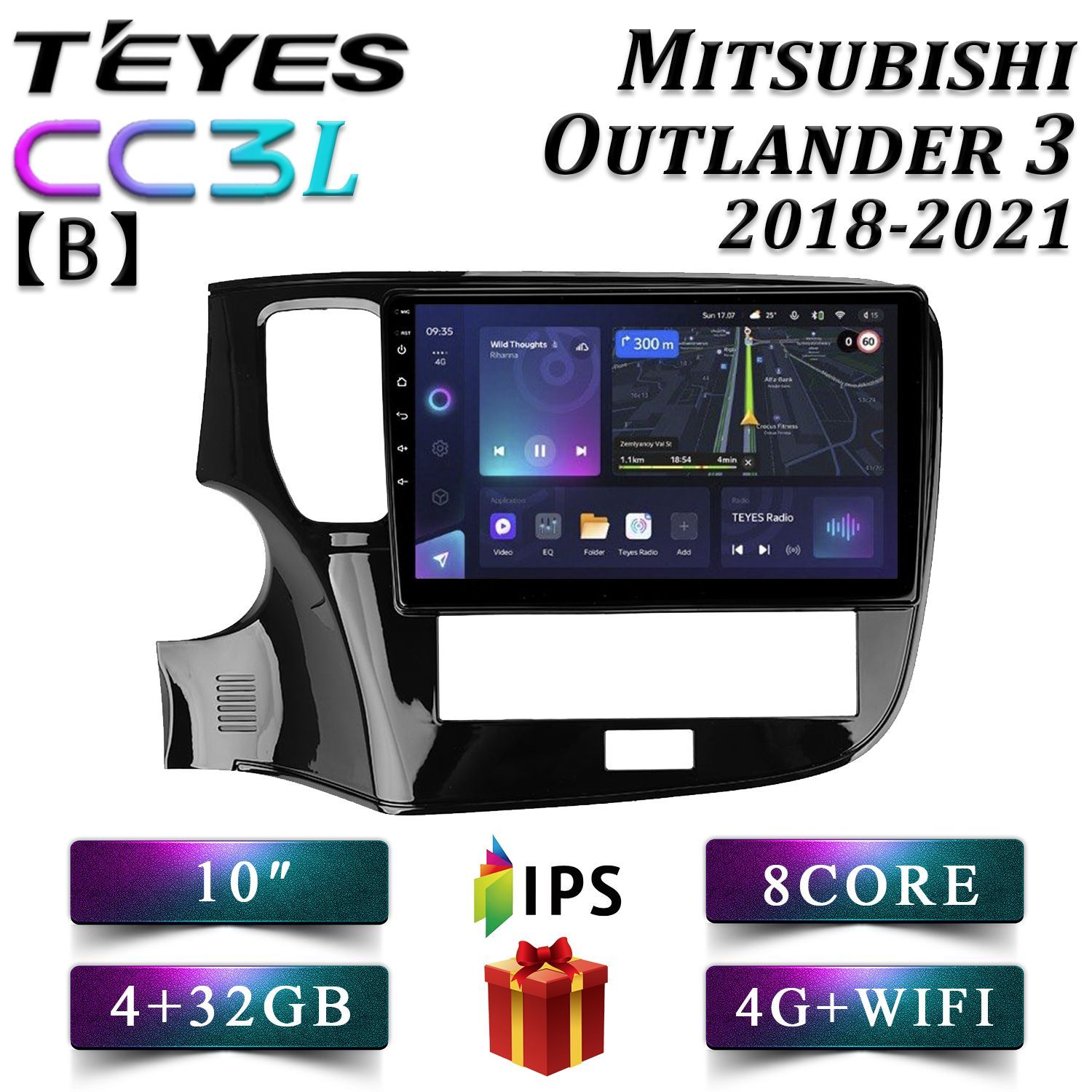 

Штатная автомагнитола Teyes CC3L Mitsubishi Outlander 3 (B) 2018-2021 android, CC3L 4+32