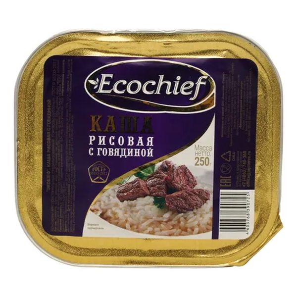 

Каша рисовая Ecochief с говядиной 250 г