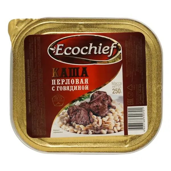 

Каша перловая Ecochief с говядиной 250 г