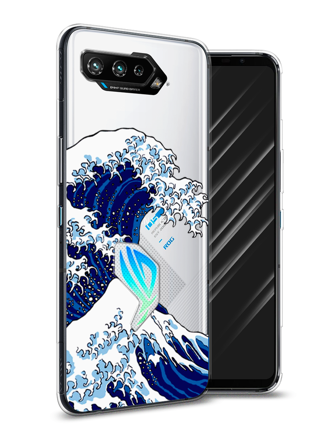 

Чехол Awog на Asus ROG Phone 5 "Волна в Канагаве", Синий;белый, 44250-4