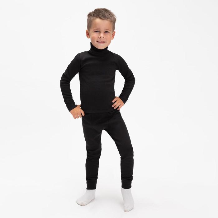 Комплект для мальчика термо (водолазка,кальсоны), цвет чёрный, рост 128 см (34) sonia kids комплект водолазка толстовка и брюки прогулка с мими з7121029