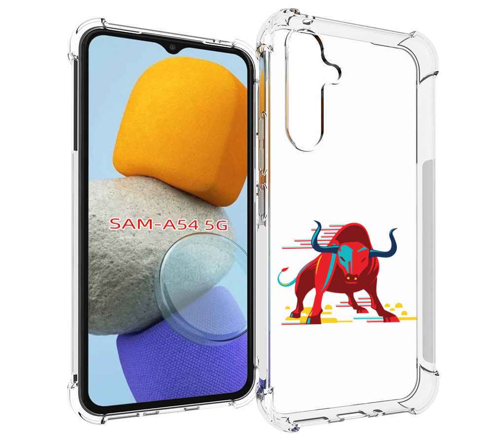 

Чехол MyPads Красный-бык для Samsung Galaxy A54, Tocco