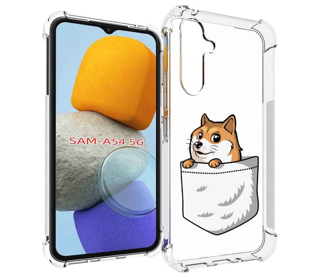 

Чехол MyPads Корги в кармане для Samsung Galaxy A54, Tocco