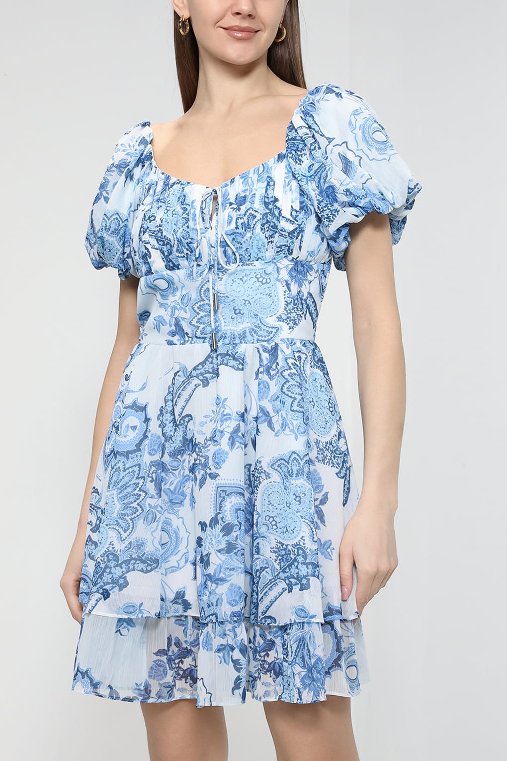 

Платье женское Guess W3GK29 WDW52 голубое M, Голубой, W3GK29 WDW52