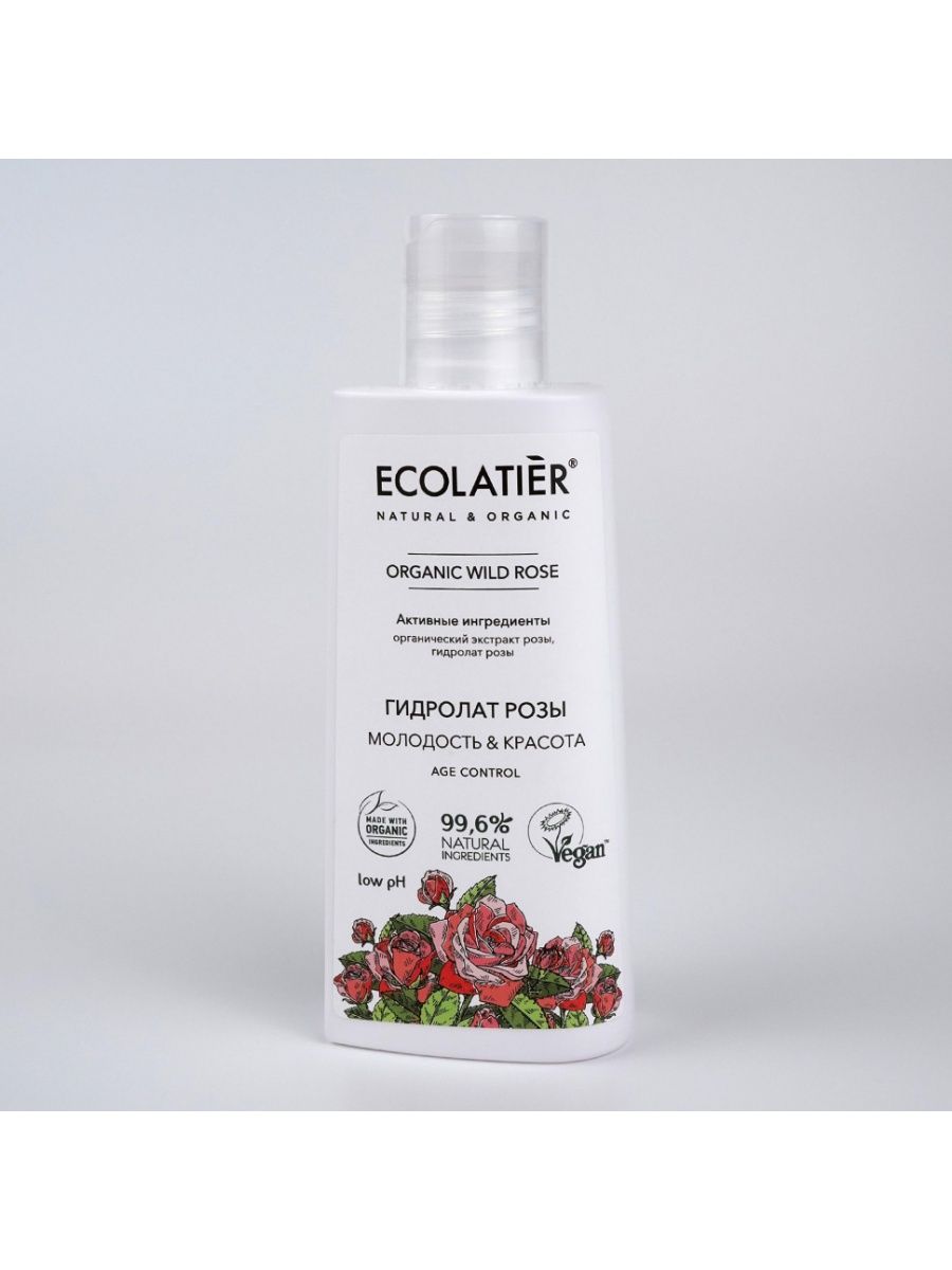 Гидролат для лица ECOLATIER ORGANIC WILD ROSE натуральный, 150 мл