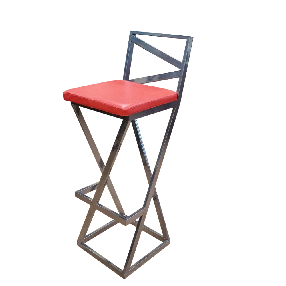 фото Барный стул new victoria лофт с мягким сиденьем хром, красный