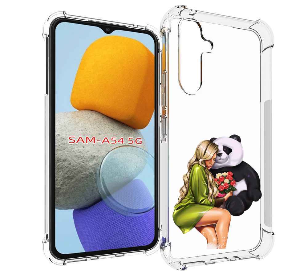 

Чехол MyPads Девушка-с-пандой-с-букетом женский для Samsung Galaxy A54, Tocco