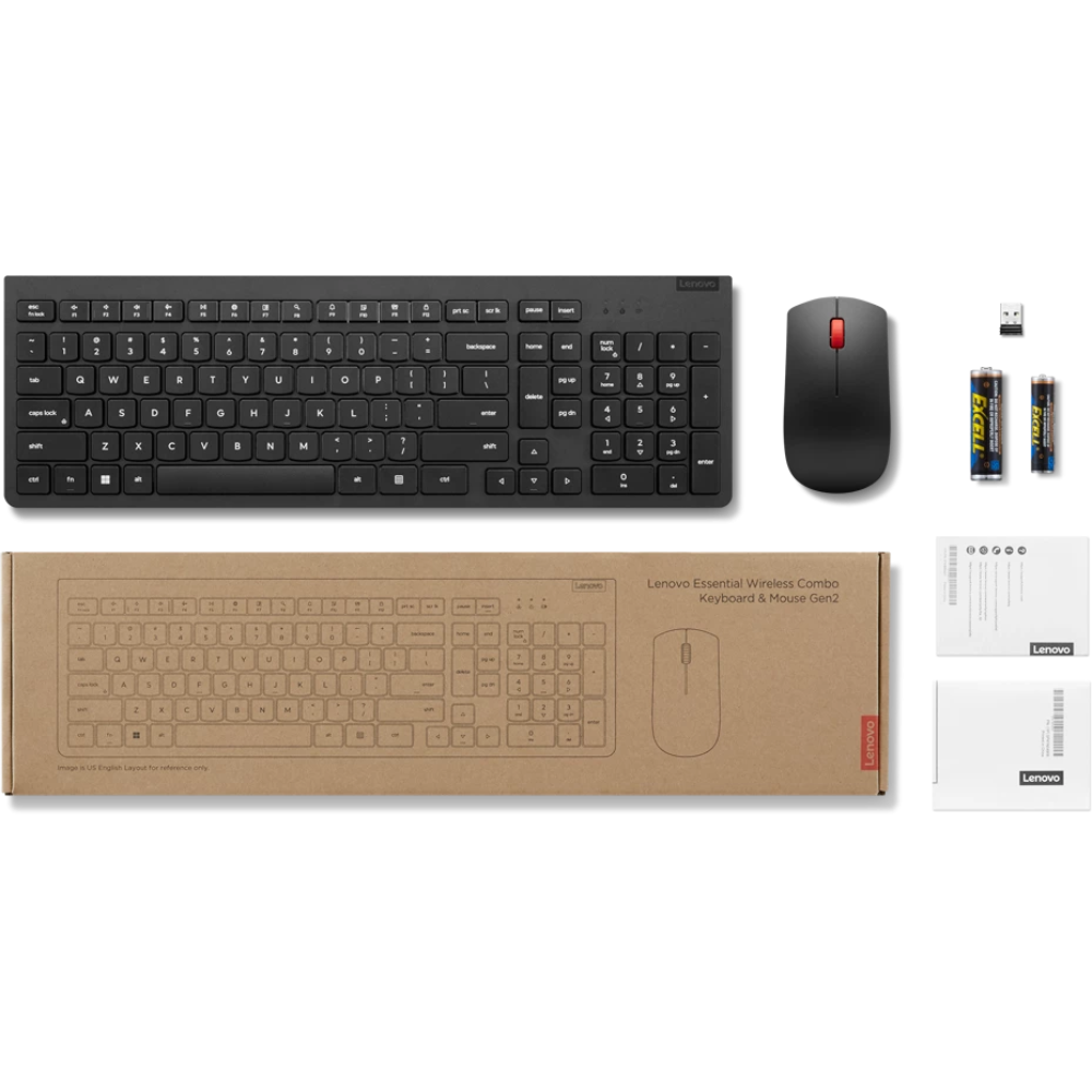 Игровой комплект клавиатура и мышь LENOVO Essential Wireless Combo Gen2 4X31N50736 10119₽