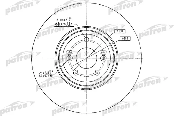 

Диск тормозной передн RENAULT:VEL SATIS 06.02- PATRON PBD4231