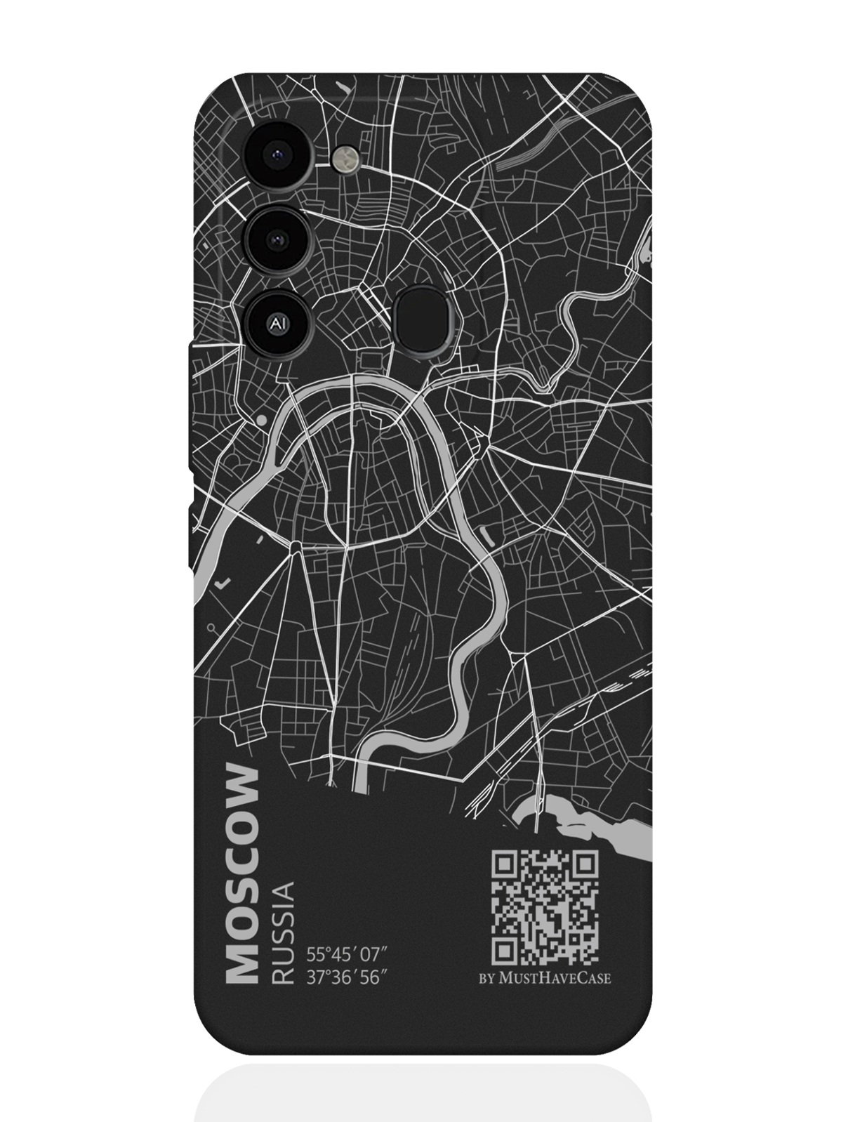 

Чехол MustHaveCase для Tecno Spark 9 Карта Москвы черный, Серый;черный