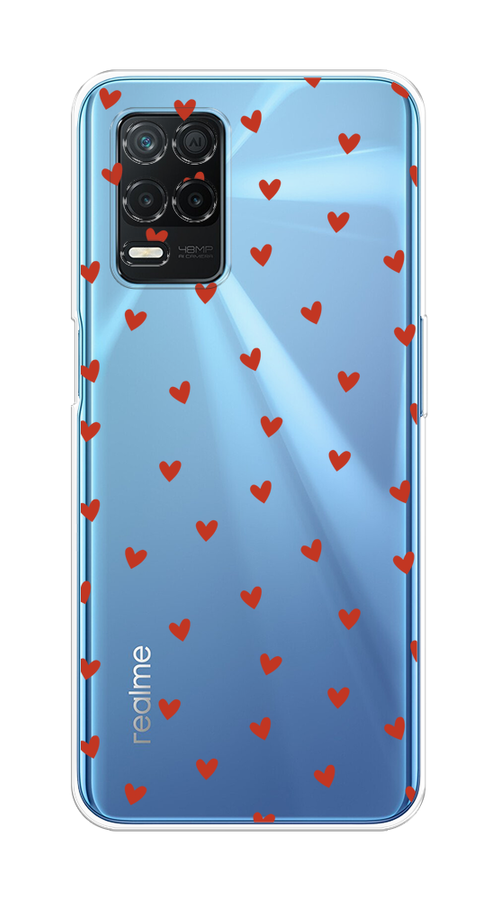 

Чехол на Realme 8 5G/Narzo 30 5G "Red hearts", Красный;прозрачный, 257050-1