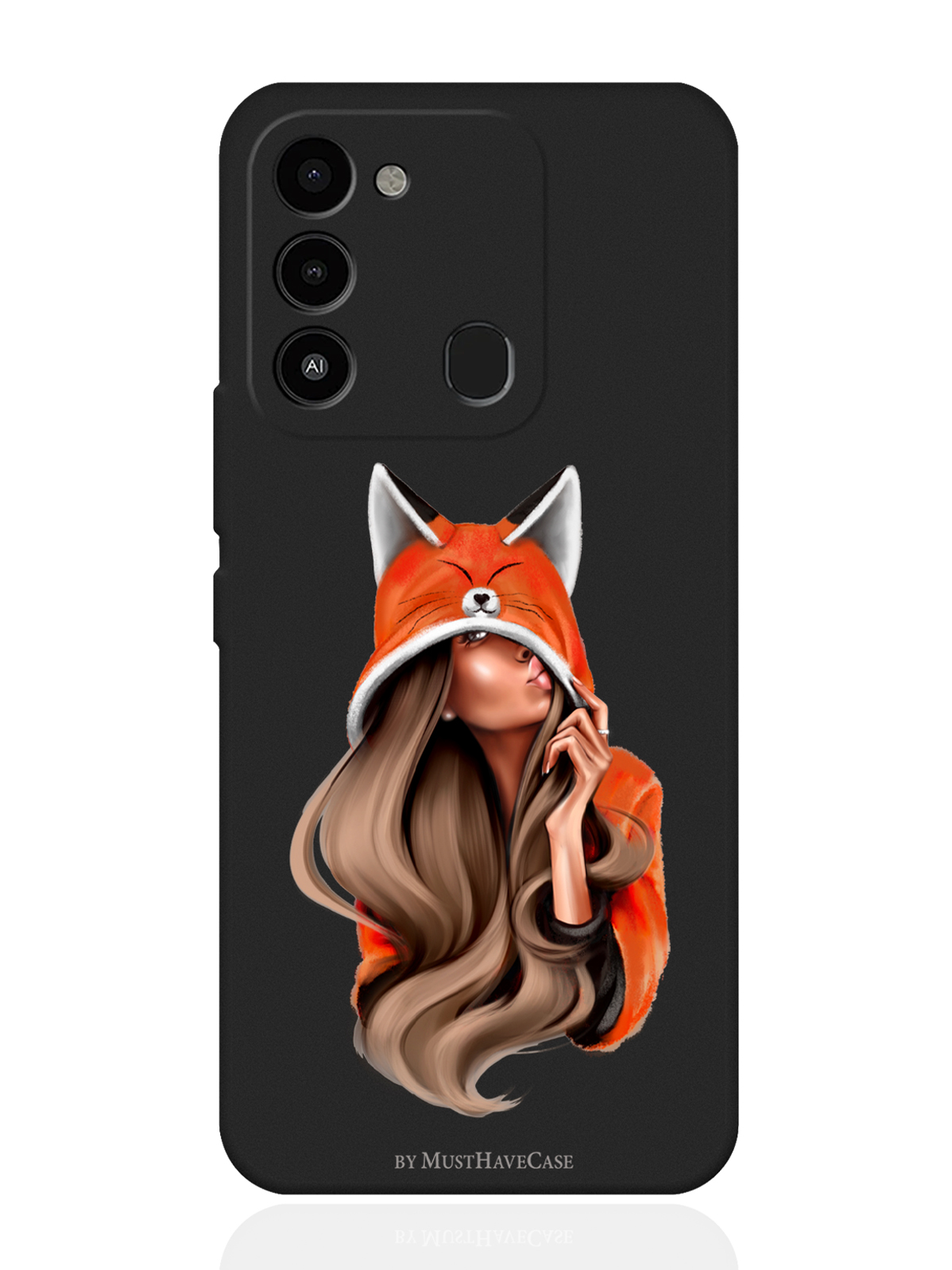 

Чехол MustHaveCase для Tecno Spark 9 Foxy Girl/ Лисичка черный, Оранжевый;черный