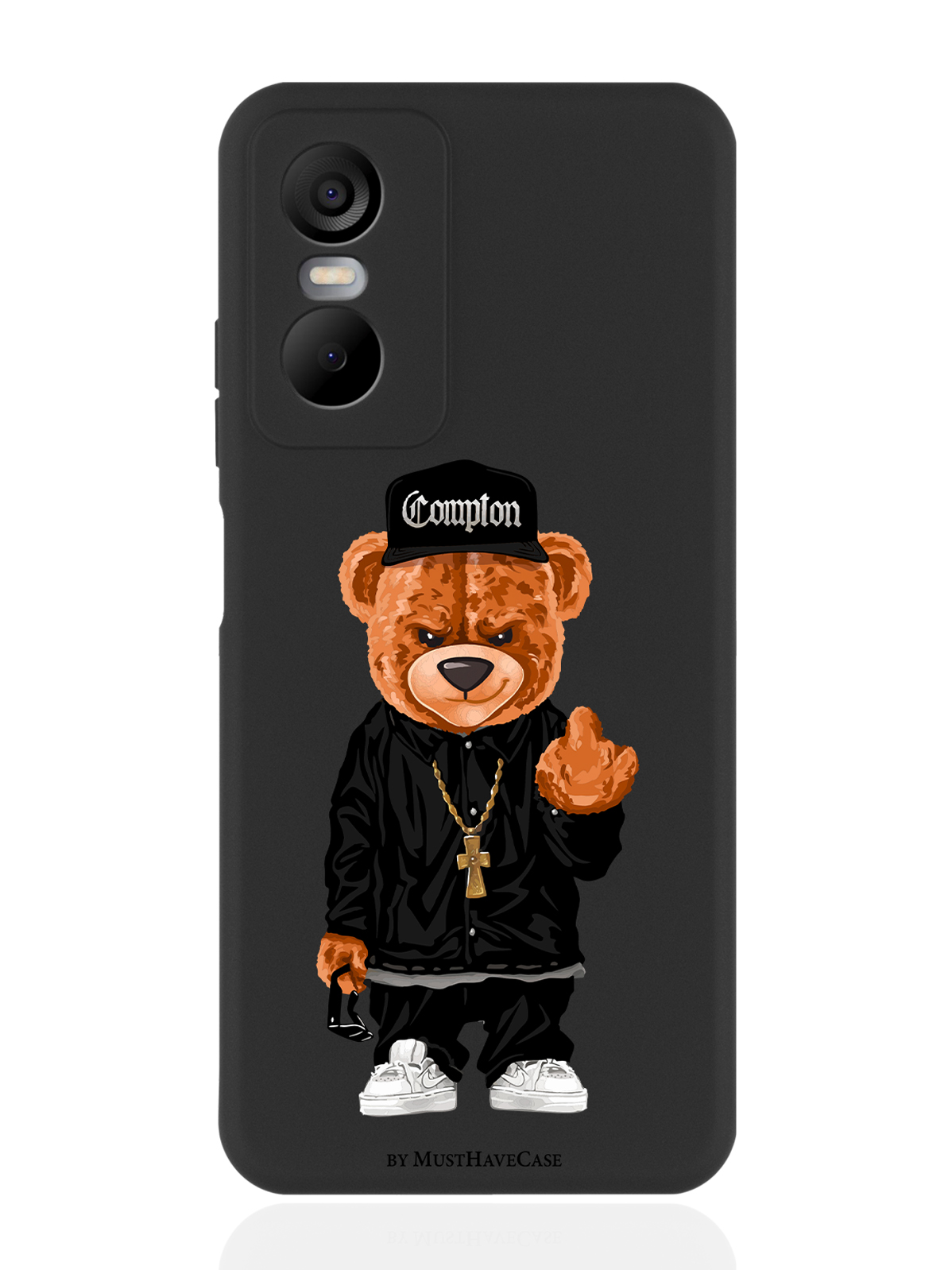 фото Чехол musthavecase для tecno pop 6 pro мишка compton черный