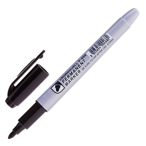 Маркер перманентный Crown Multi Marker Slim, черный, 2 мм, P-505, 24 шт