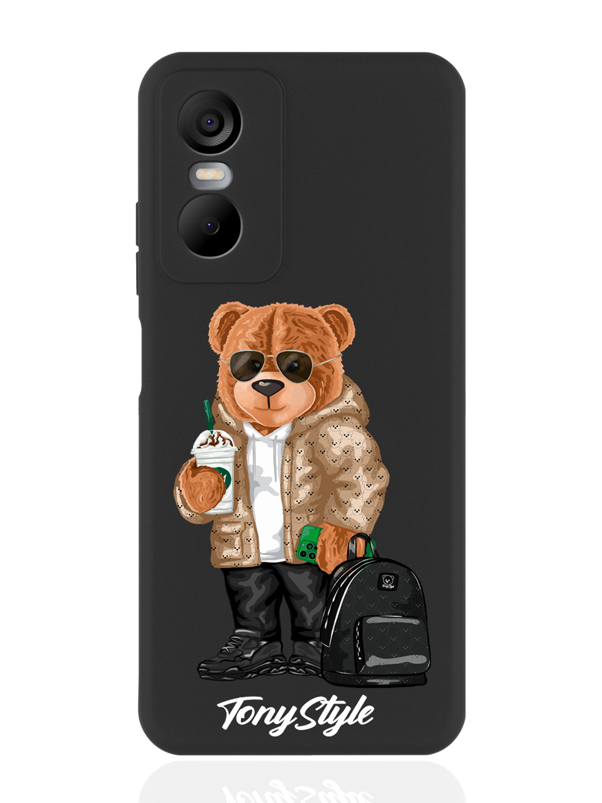 

Чехол Tony Style для Tecno Pop 6 Pro Tony Style в очках черный, Коричневый;черный;белый