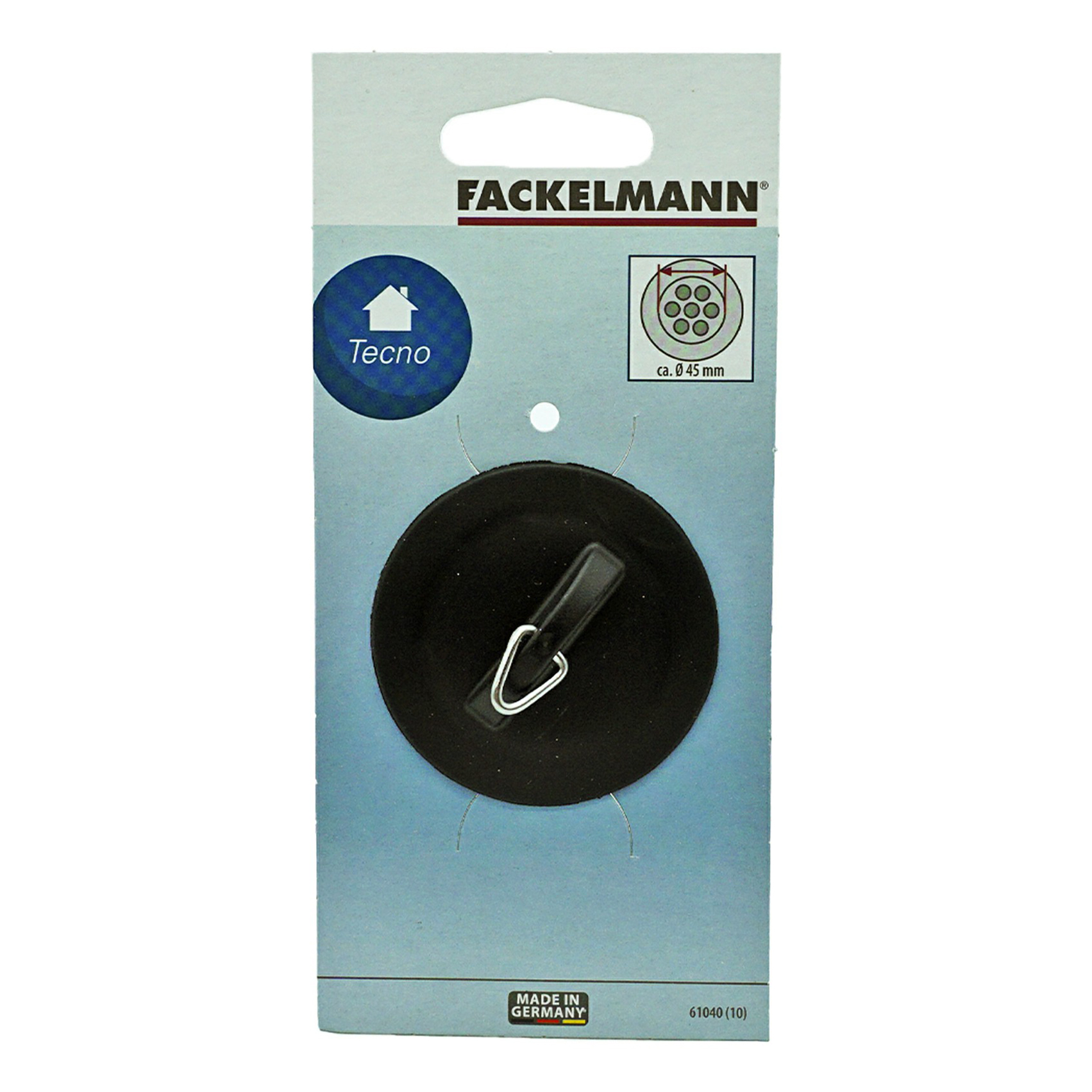 Пробка для раковины Fackelmann Techo черная 6 см