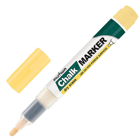 

Маркер меловой MUNHWA Chalk Marker, 3 мм, желтый, сухоCM-08, 6 шт