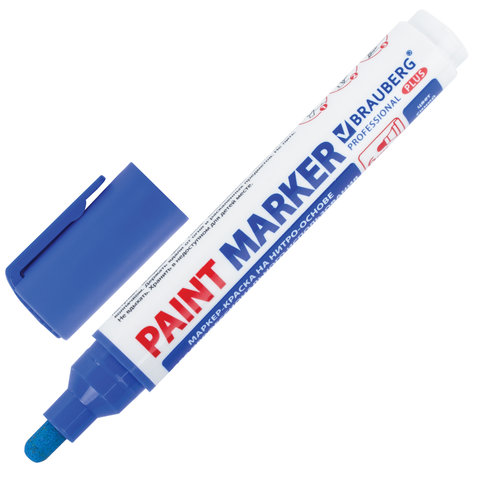 

Маркер-краска лаковый 6 мм, синий, Brauberg PROFESSIONAL PLUS Extra, 151453, 6 шт