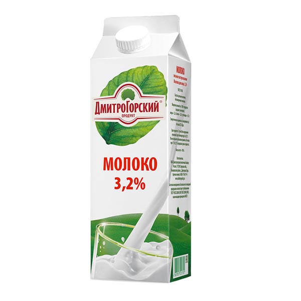 

Молоко 3,2% пастеризованное 950 мл Дмитрогорский Продукт БЗМЖ