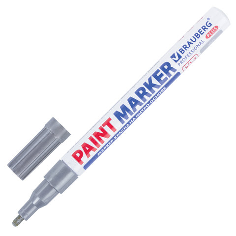 

Маркер-краска лаковый 2 мм, СЕРЕБРЯНЫЙ, Brauberg PROFESSIONAL PLUS, 151442, 12 шт, Серебристый