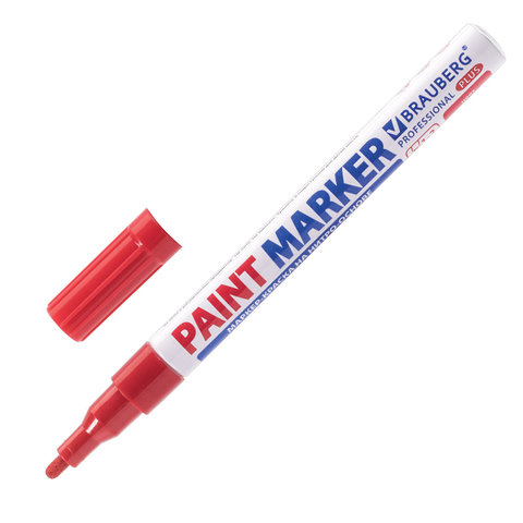

Маркер-краска лаковый 2 мм, красный, Brauberg PROFESSIONAL PLUS, 151440, 12 шт
