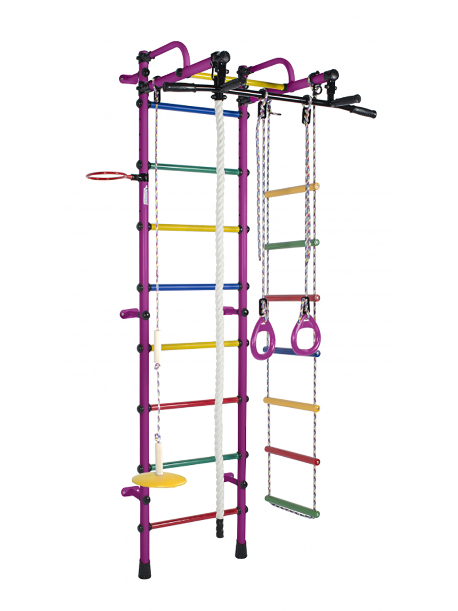 Детский спортивный комплект Лира пристенный Формула здоровья фиолетовый-радуга
