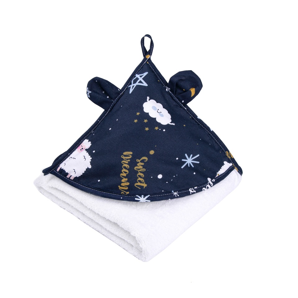 фото Полотенце детское с уголком amarobaby cute love galaxy белый 90х90см amaro-54cl-ga