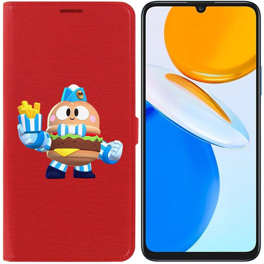 

Чехол-книжка Eco Book для Honor X7 Brawl Stars-Бургер Лу