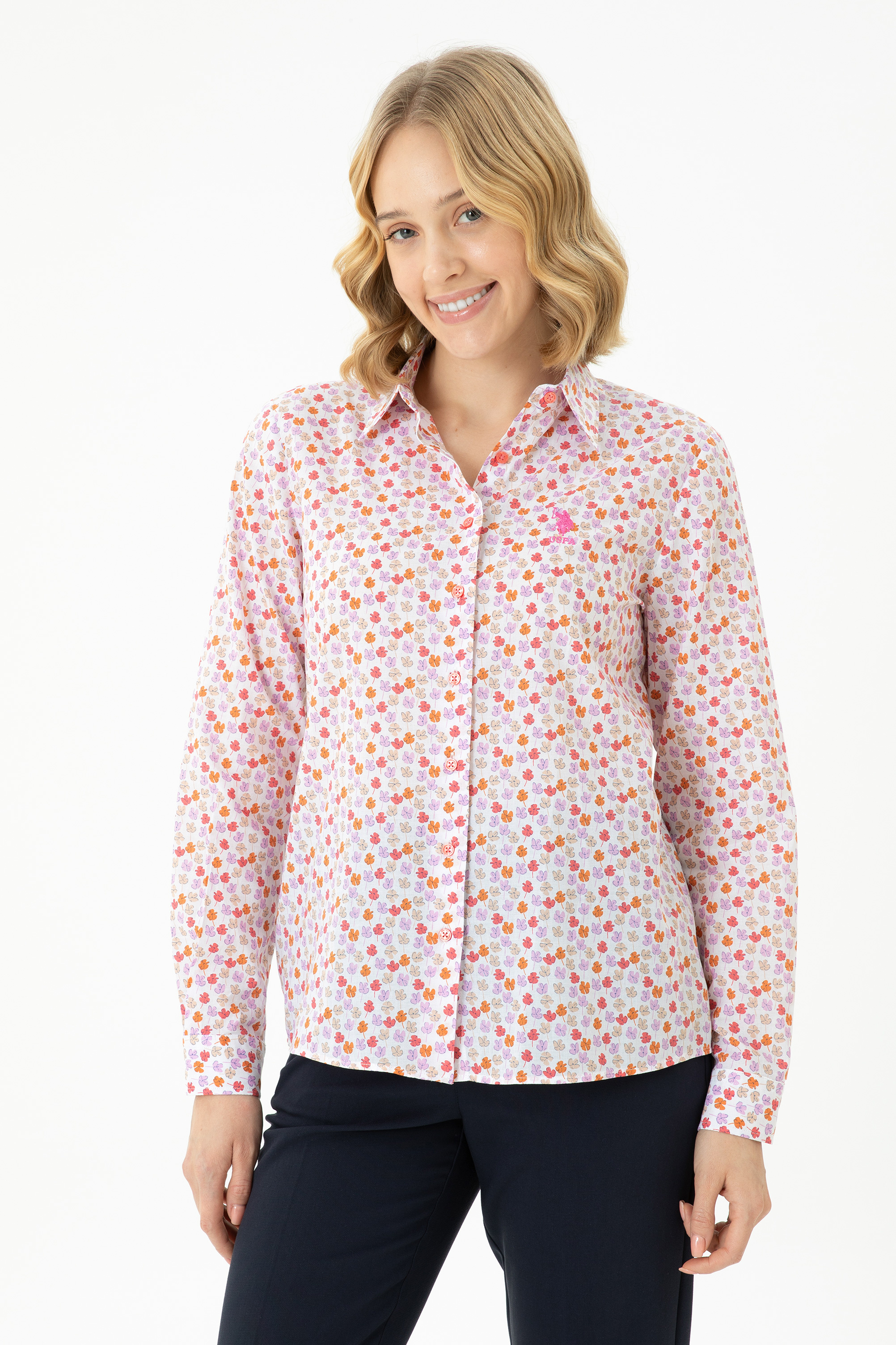 Рубашка женская US POLO Assn G082GL0040URBICA-R разноцветная 34 4700₽