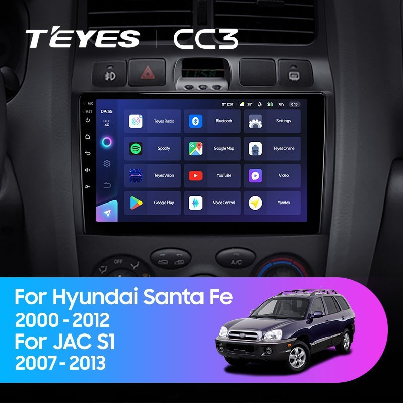 Штатная магнитола Teyes CC3L 4/64 Hyundai Santa Fe SM (2000-2012)