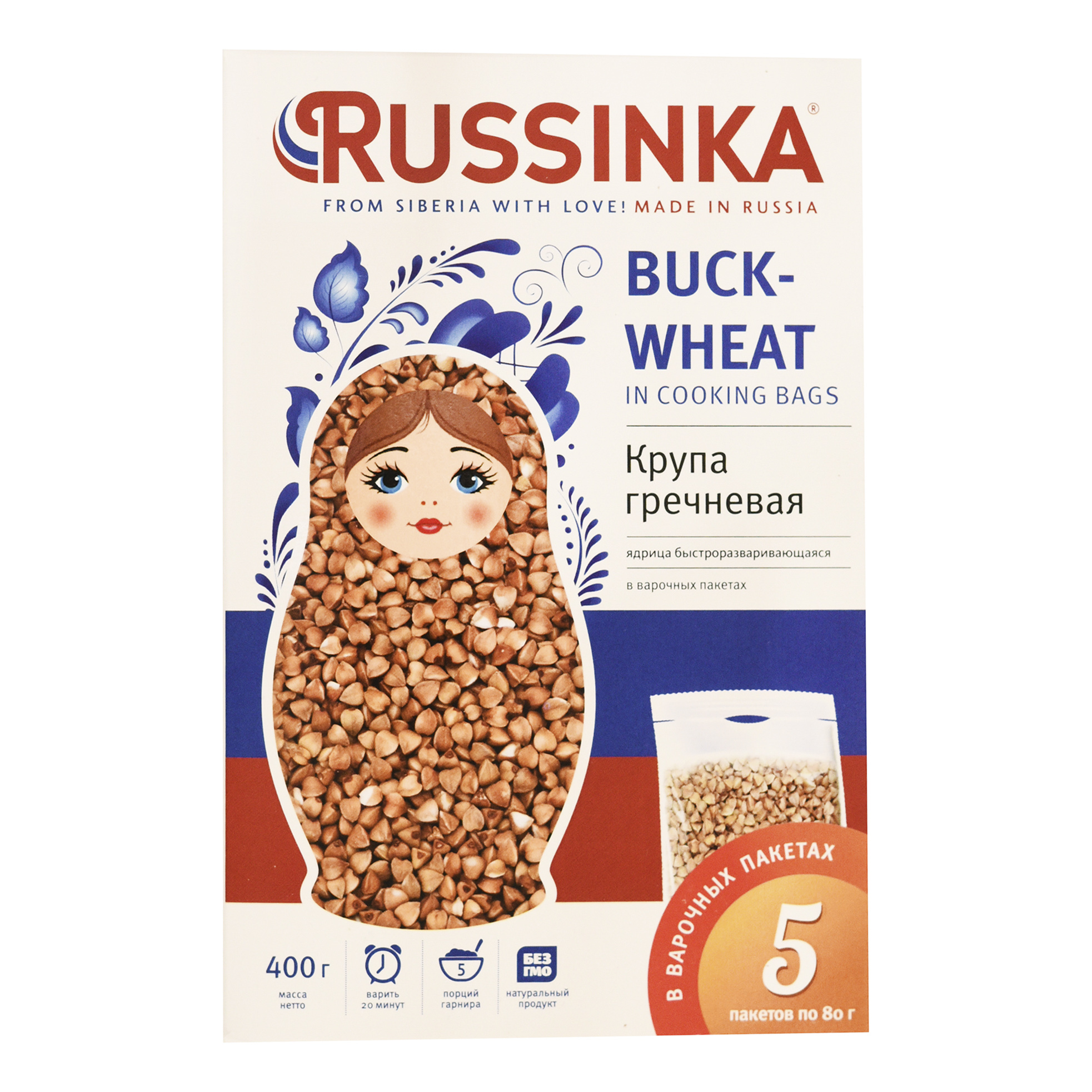 

Крупа гречневая Russinka в пакетах для варки 400 г 5285