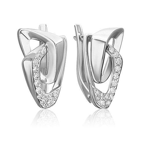 

Серьги из серебра PLATINA jewelry 02-5072, фианит, 02-5072