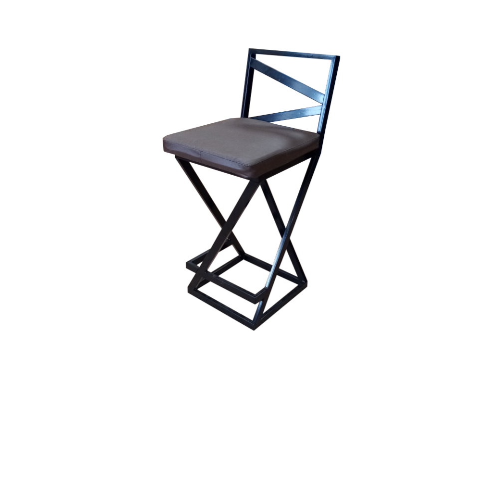 фото Полубарный стул new victoria лофт с мягким сиденьем черный, шоколад