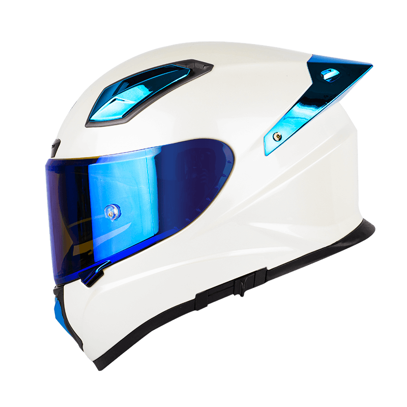 Мотошлем Soman Taiko-S Topspeed 17 Gloss White Blue S