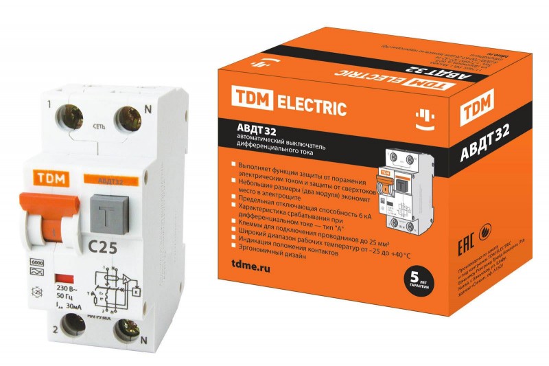 фото Автоматический выключатель 32 c63 100ма tdm sq0202-0035 tdm electric