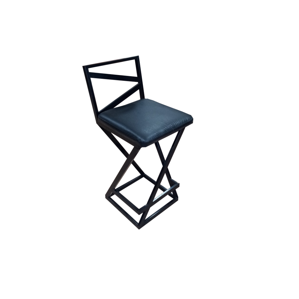 фото Полубарный стул new victoria лофт с мягким сиденьем черный, черный