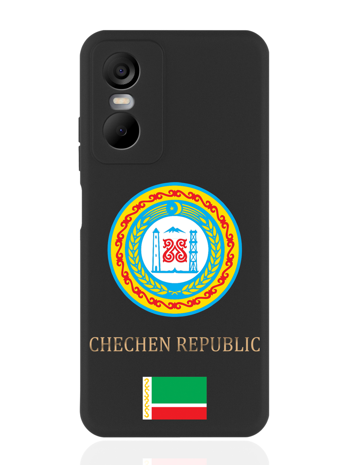 

Чехол SignumCase для Tecno Pop 6 Pro Герб Чечни черный, Разноцветный
