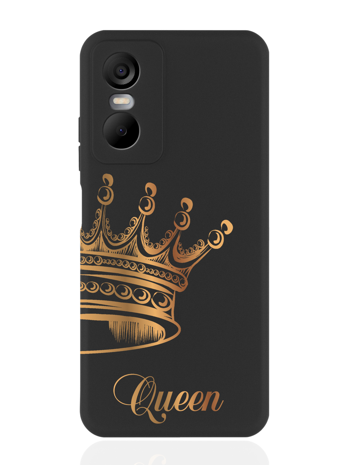 фото Чехол musthavecase для tecno pop 6 pro парный чехол корона queen черный