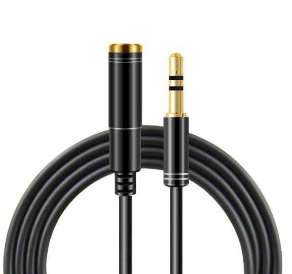 фото Аудио-кабель gsmin xc-03 mini jack 3.5 мм (f) - mini jack 3.5 мм (m) (2 м) (черный)