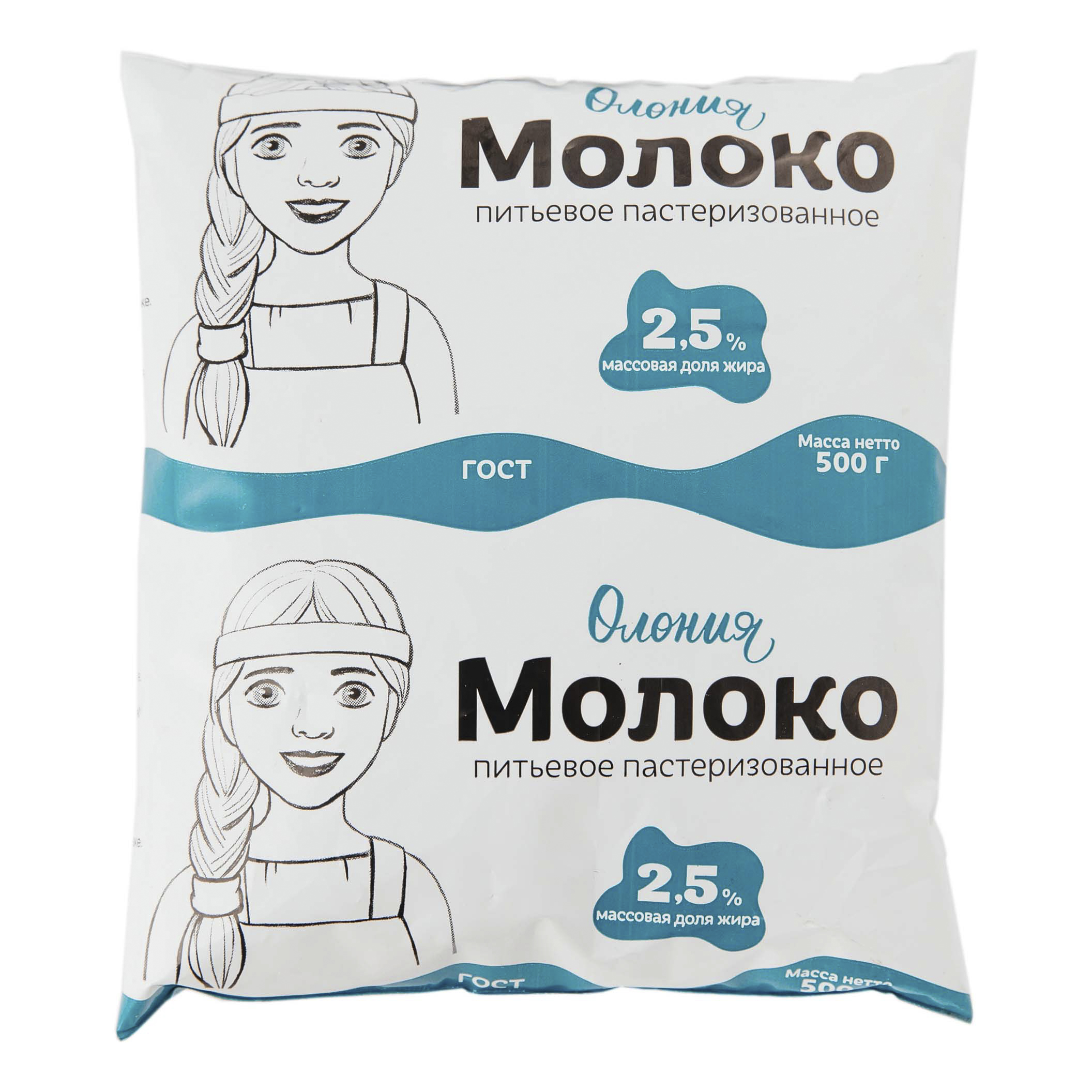 

Молоко паст.2,5% поли/пак 0,5кг олонец