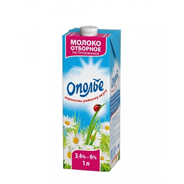 

Бзмж молоко ополье отборное 3,4-6% tbsg 1л