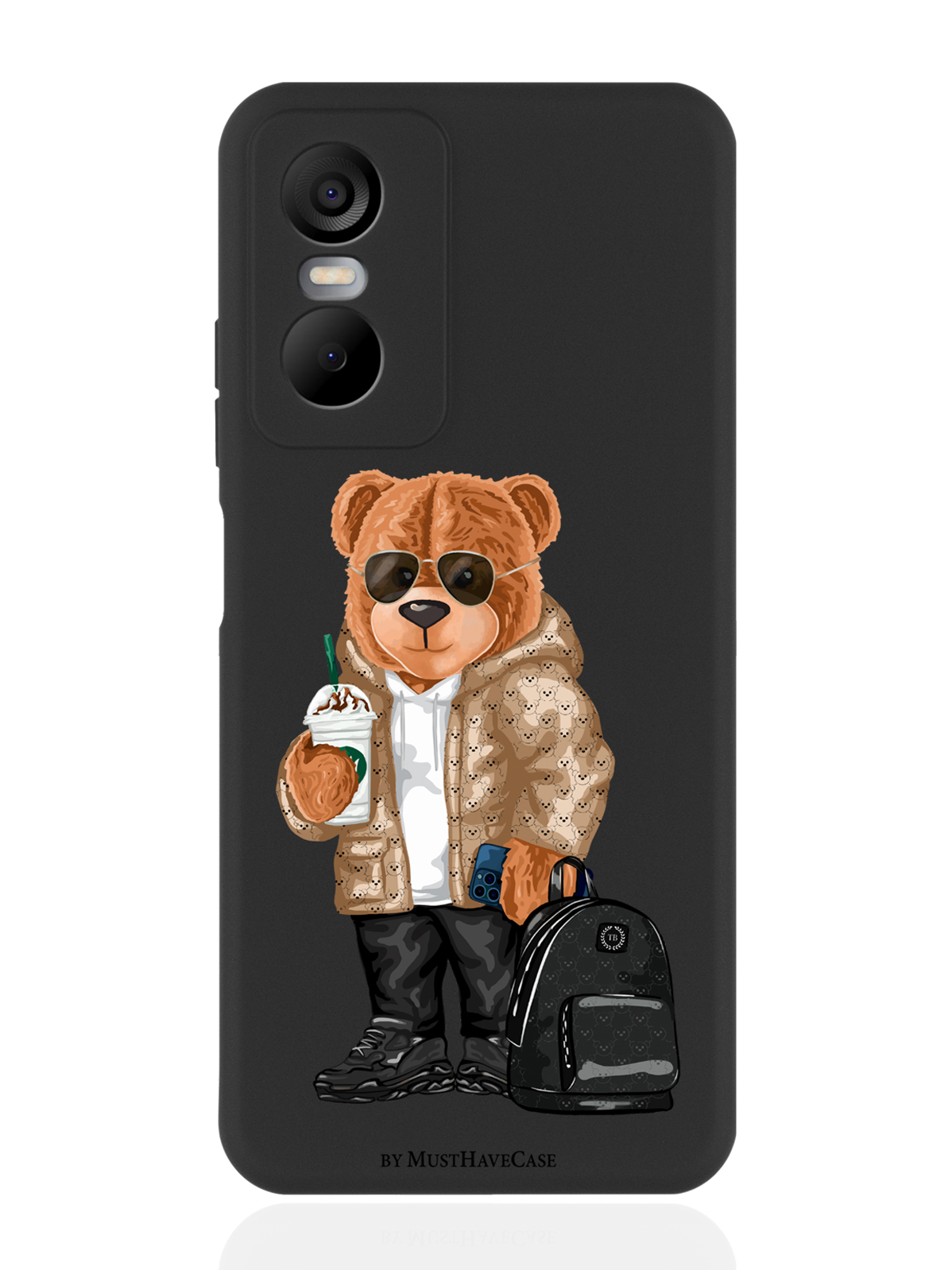 фото Чехол musthavecase для tecno pop 6 pro tony style в очках черный